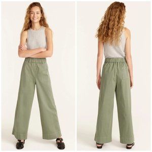 J.Crew Green Pull-on Wide-leg Chino Pant
